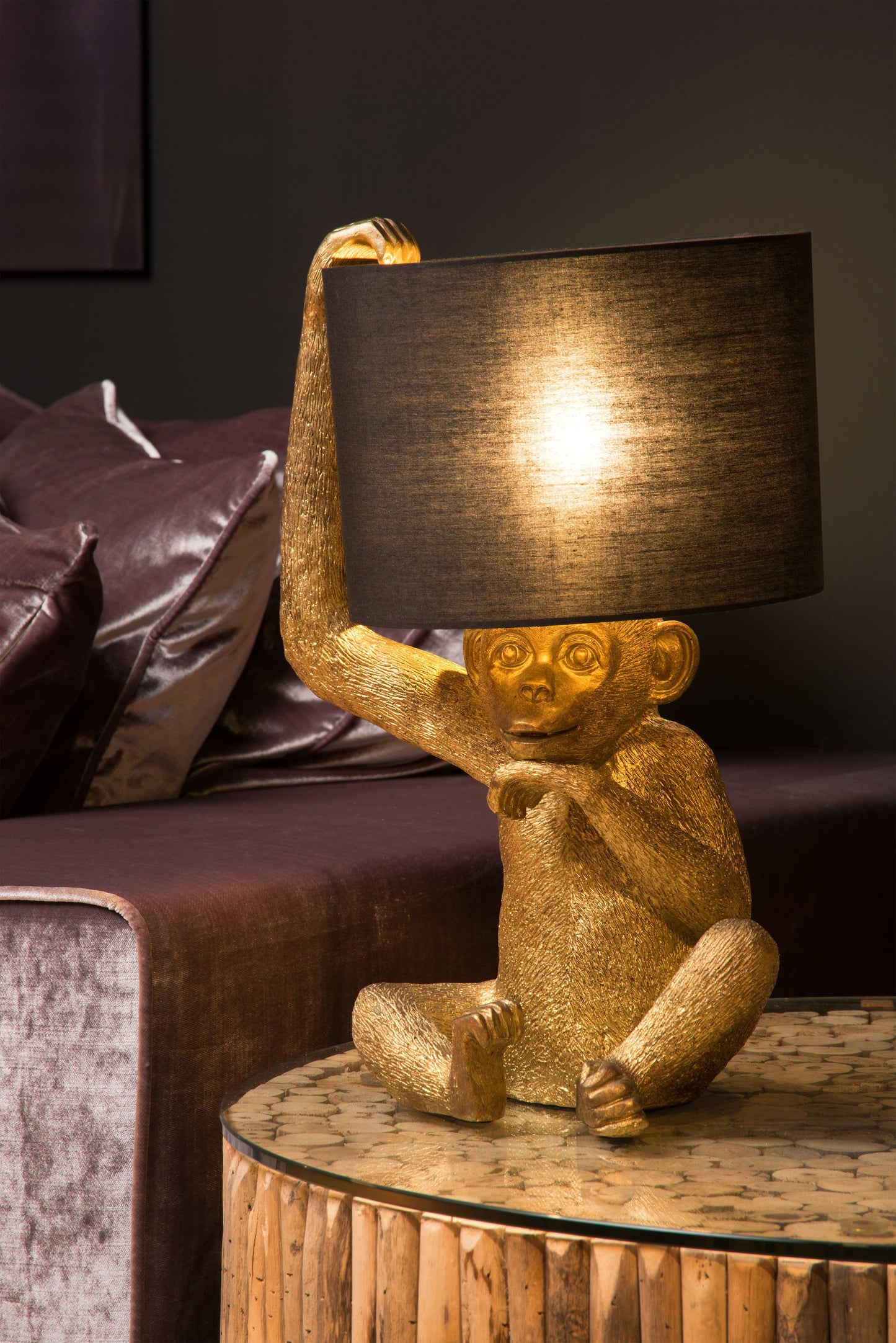 Lucide EXTRAVAGANZA CHIMP - Table lamp - Ø 30 cm - 1xE14 - Black