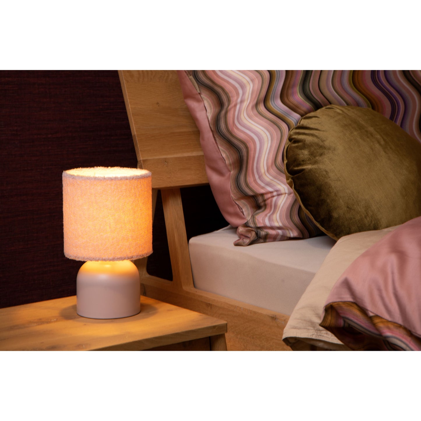 Lucide WOOLLY - Table lamp - Ø 16 cm - 1xE14 - Pink