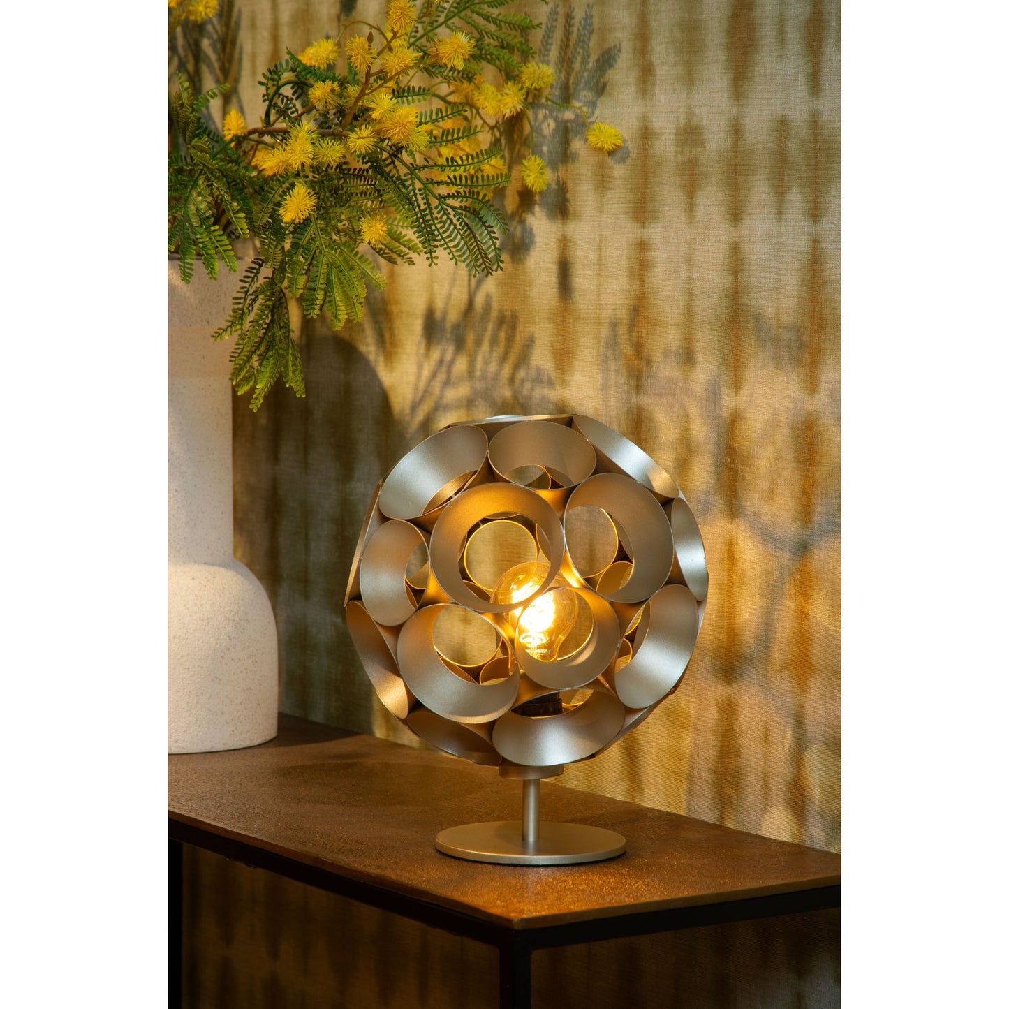 Lucide HANNELORE - Table lamp - Ø 25 cm - 1xE27 - Matt Gold / Brass