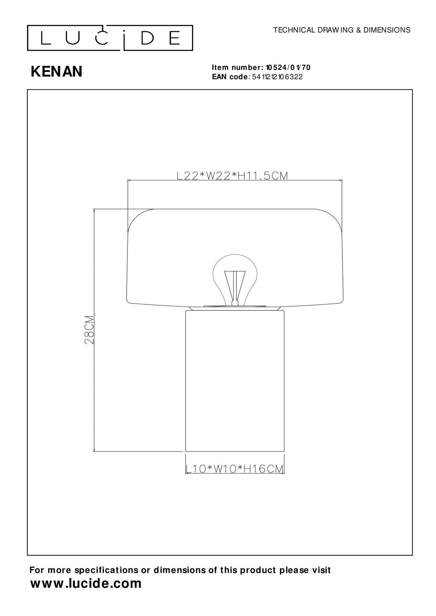 Lucide KENAN - Table lamp - 1xE14 - Wood