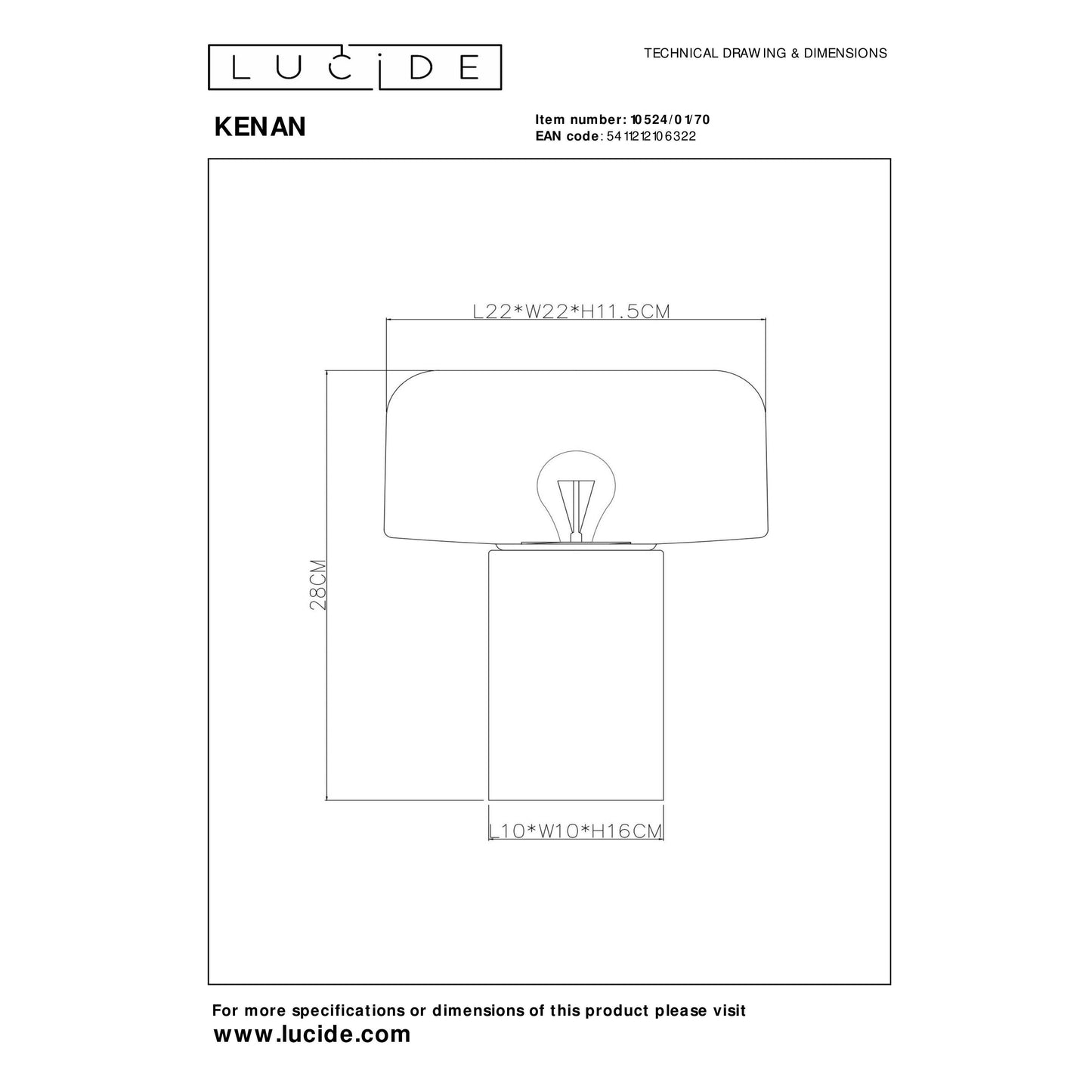 Lucide KENAN - Table lamp - 1xE14 - Wood