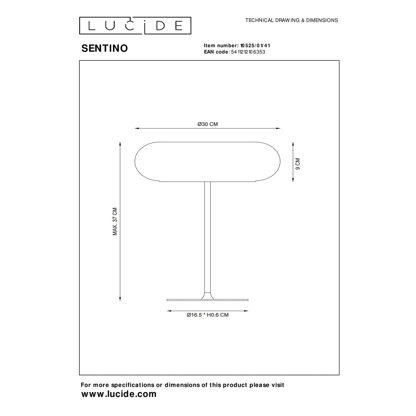 Lucide SENTINO - Table lamp - Ø 30 cm - 3xG9 - Taupe