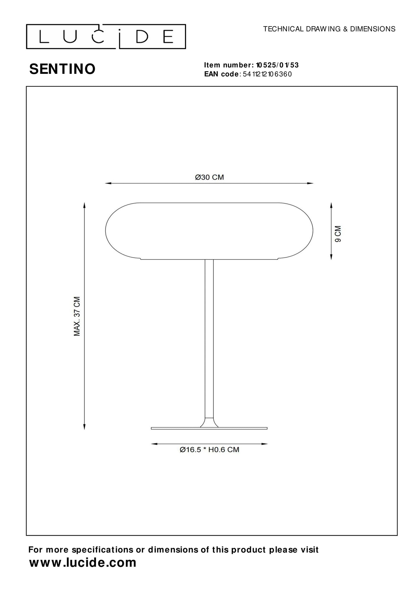 Lucide SENTINO - Table lamp - Ø 30 cm - 3xG9 - Orange