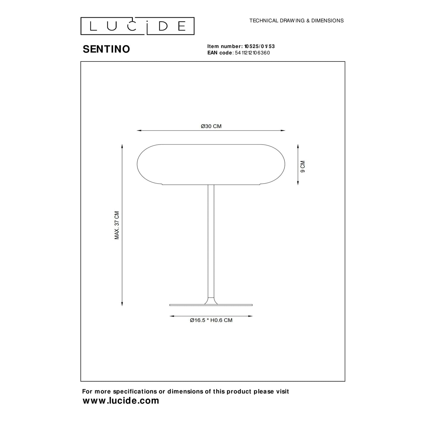 Lucide SENTINO - Table lamp - Ø 30 cm - 3xG9 - Orange