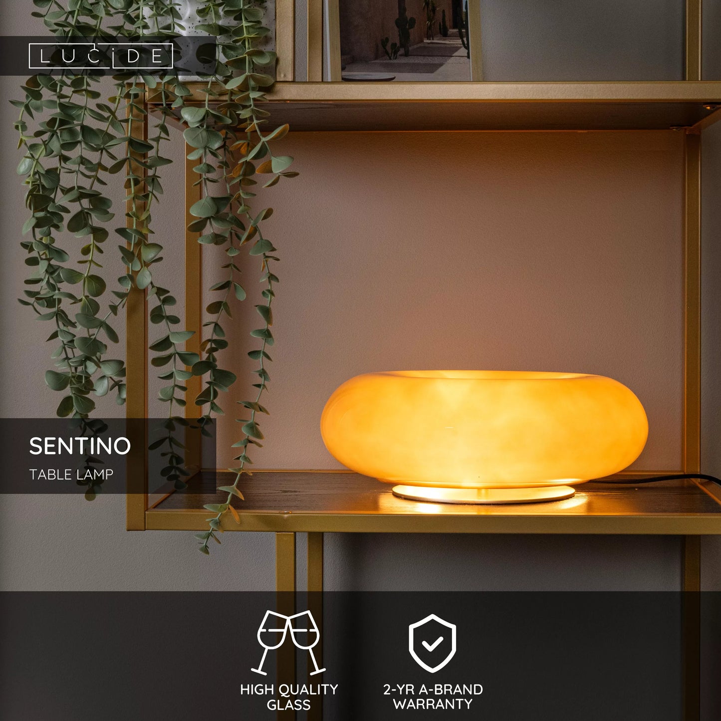 Lucide SENTINO - Table lamp - Ø 29,5 cm - 3xG9 - Taupe