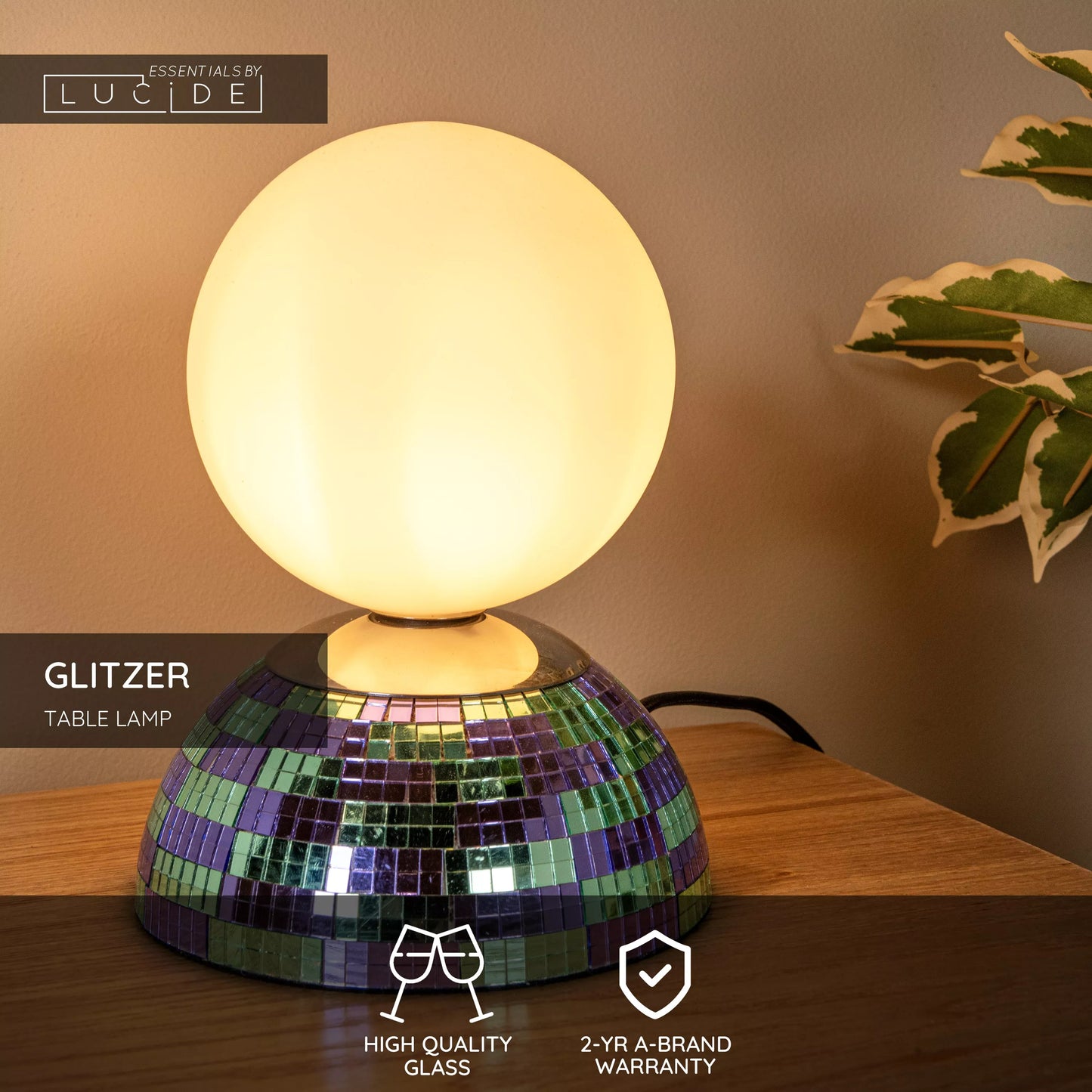 Lucide GLITZER - Table lamp - Ø 14 cm - 1xG9 - Blue | Essential