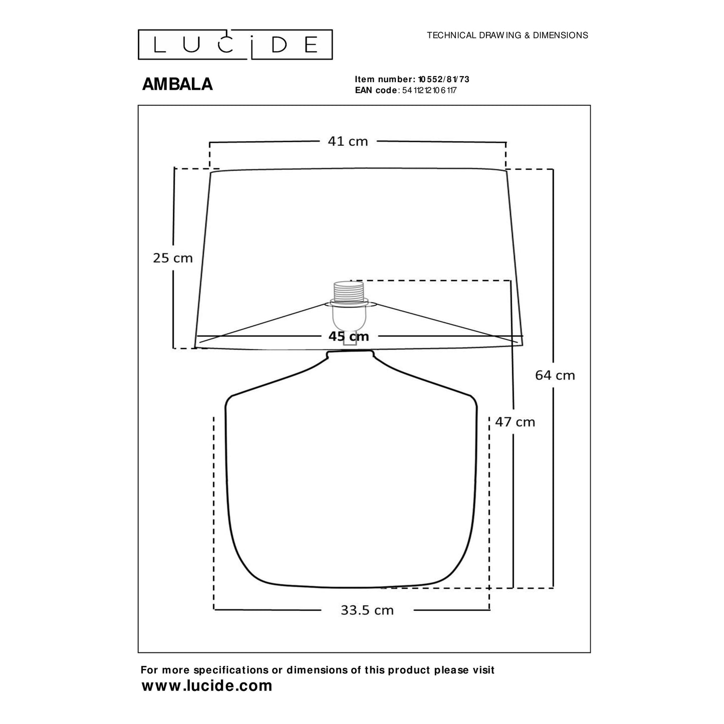 Lucide AMBALA - Table lamp - 1xE27 - Natural