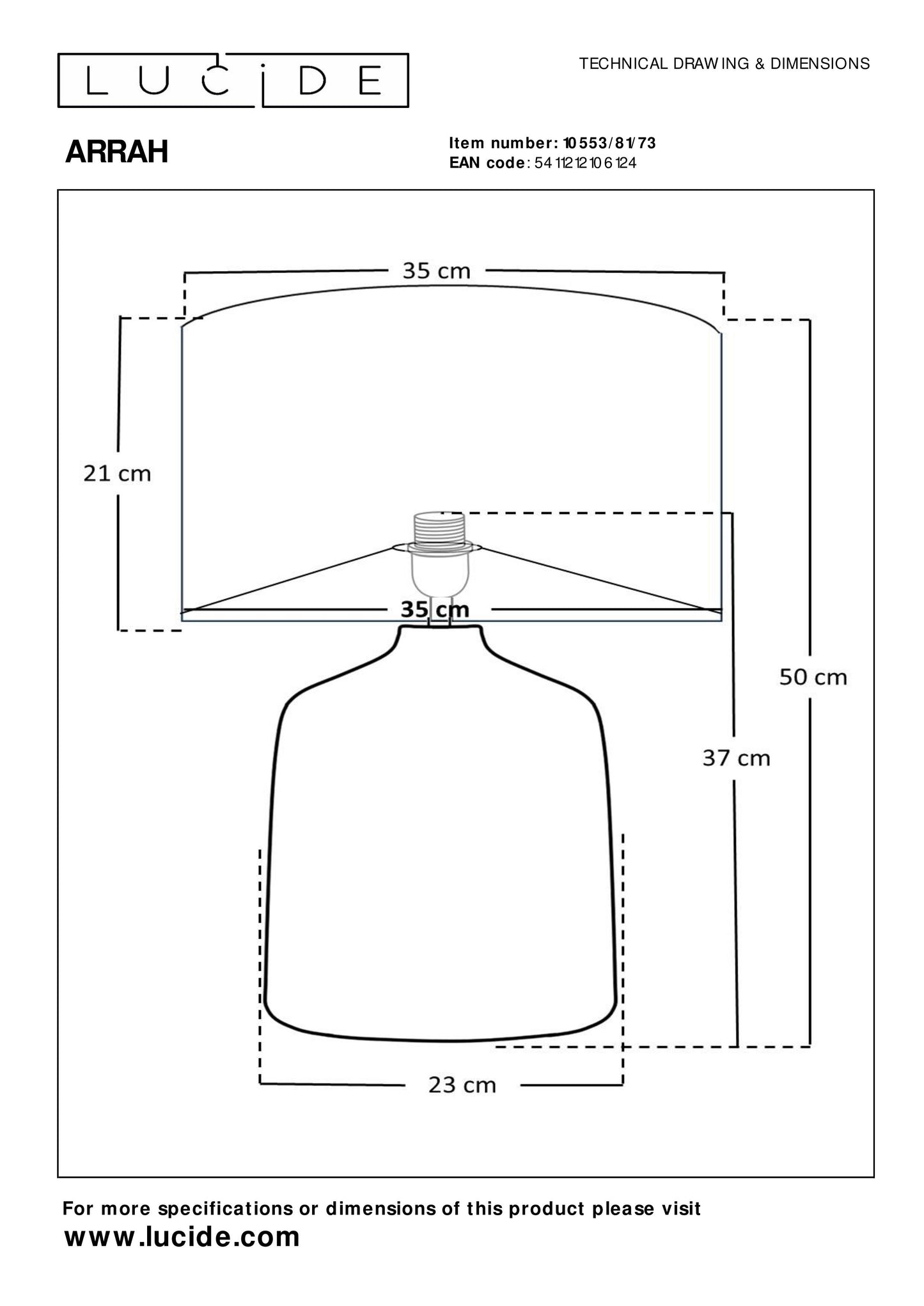 Lucide ARRAH - Table lamp - 1xE27 - Natural