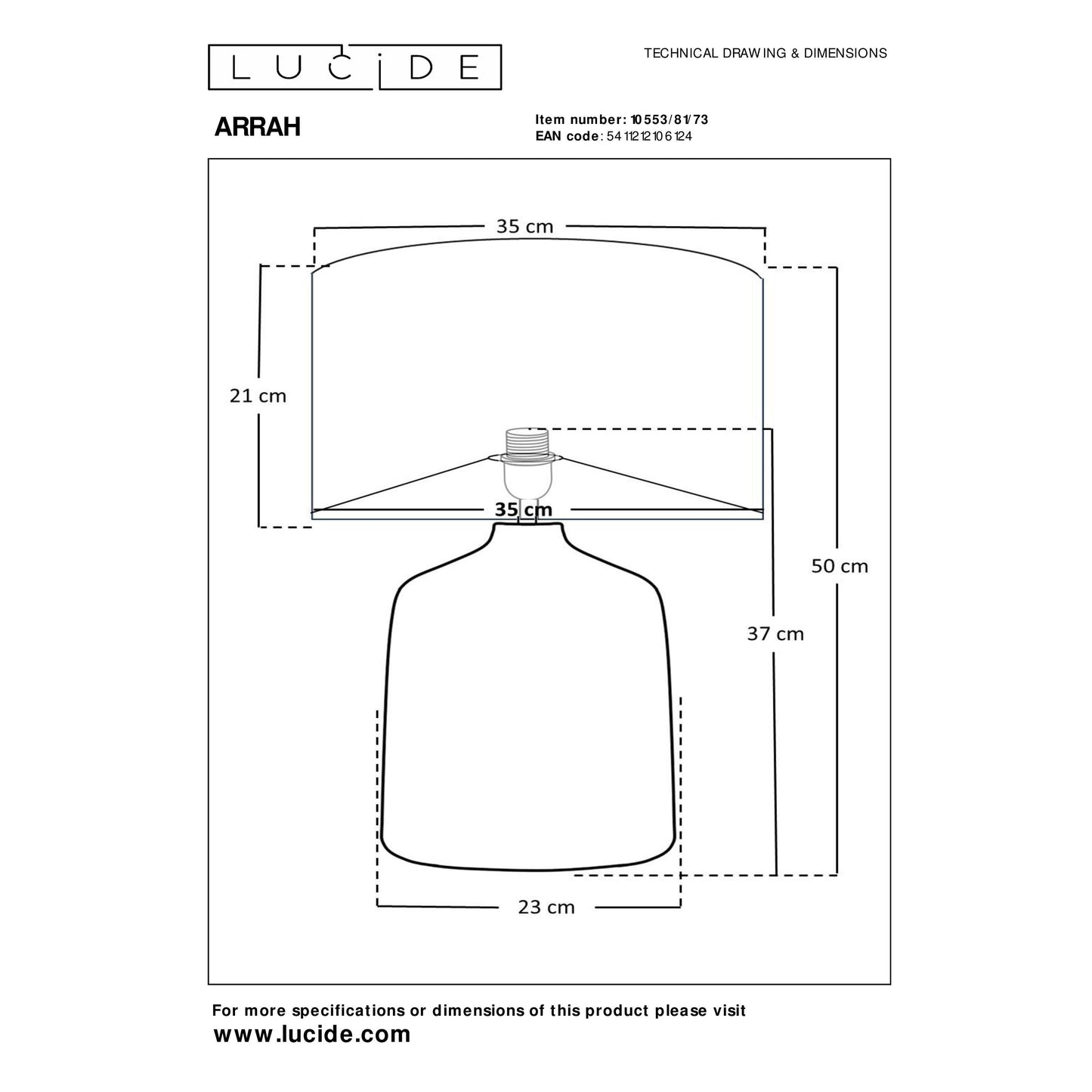 Lucide ARRAH - Table lamp - 1xE27 - Natural