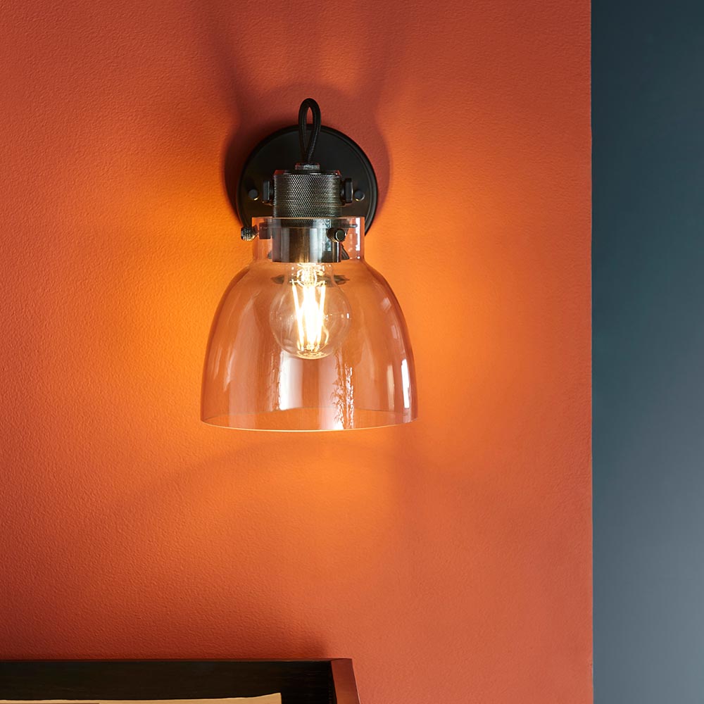 Urban Wall Light -  - Smokey Grey Glass