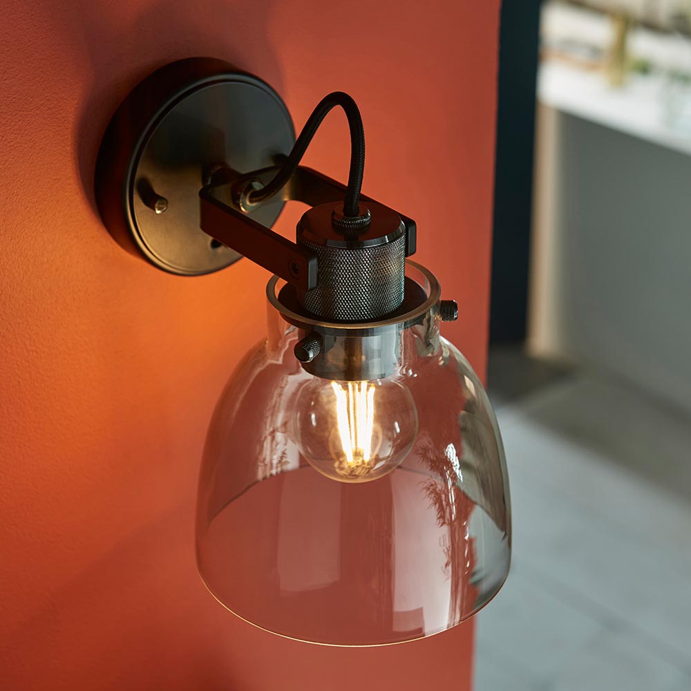 Urban Wall Light -  - Smokey Grey Glass