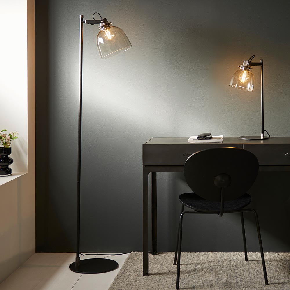 Urban Floor Light - Smokey Grey Glass