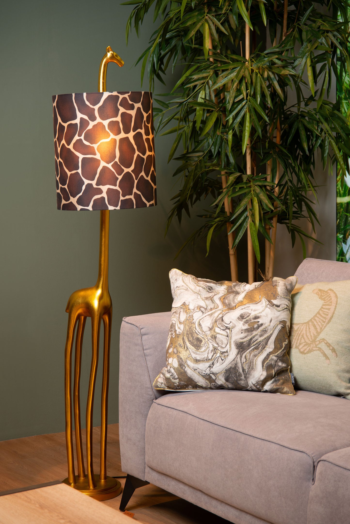 Lucide EXTRAVAGANZA MISS TALL - Floor lamp - Ø 31,5 cm - 1xE27 - Matt Gold / Brass