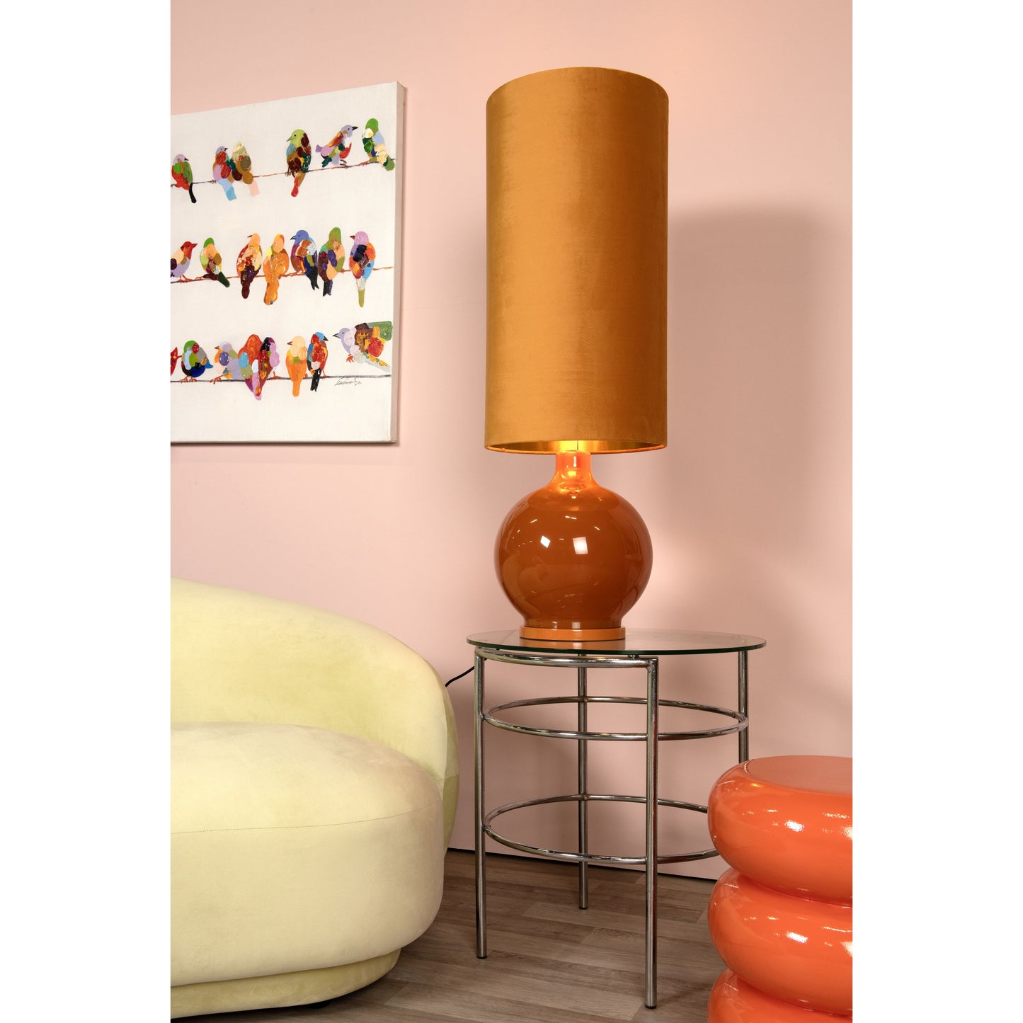 Lucide ESTERAD - Floor lamp - Ø 34 cm - 1xE27 - Ocher Yellow