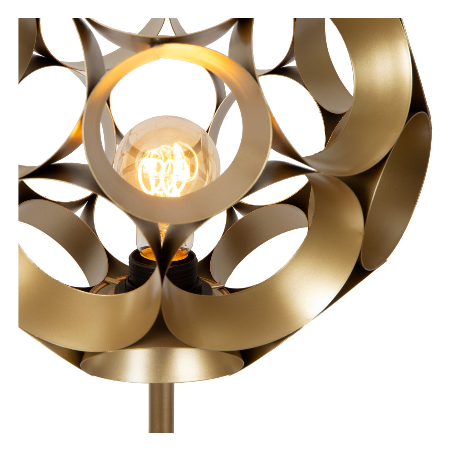 Lucide HANNELORE - Floor lamp - Ø 30 cm - 1xE27 - Matt Gold / Brass