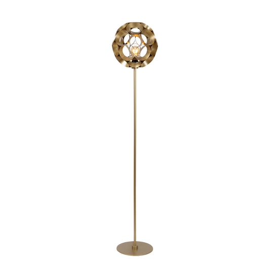 Lucide HANNELORE - Floor lamp - Ø 30 cm - 1xE27 - Matt Gold / Brass