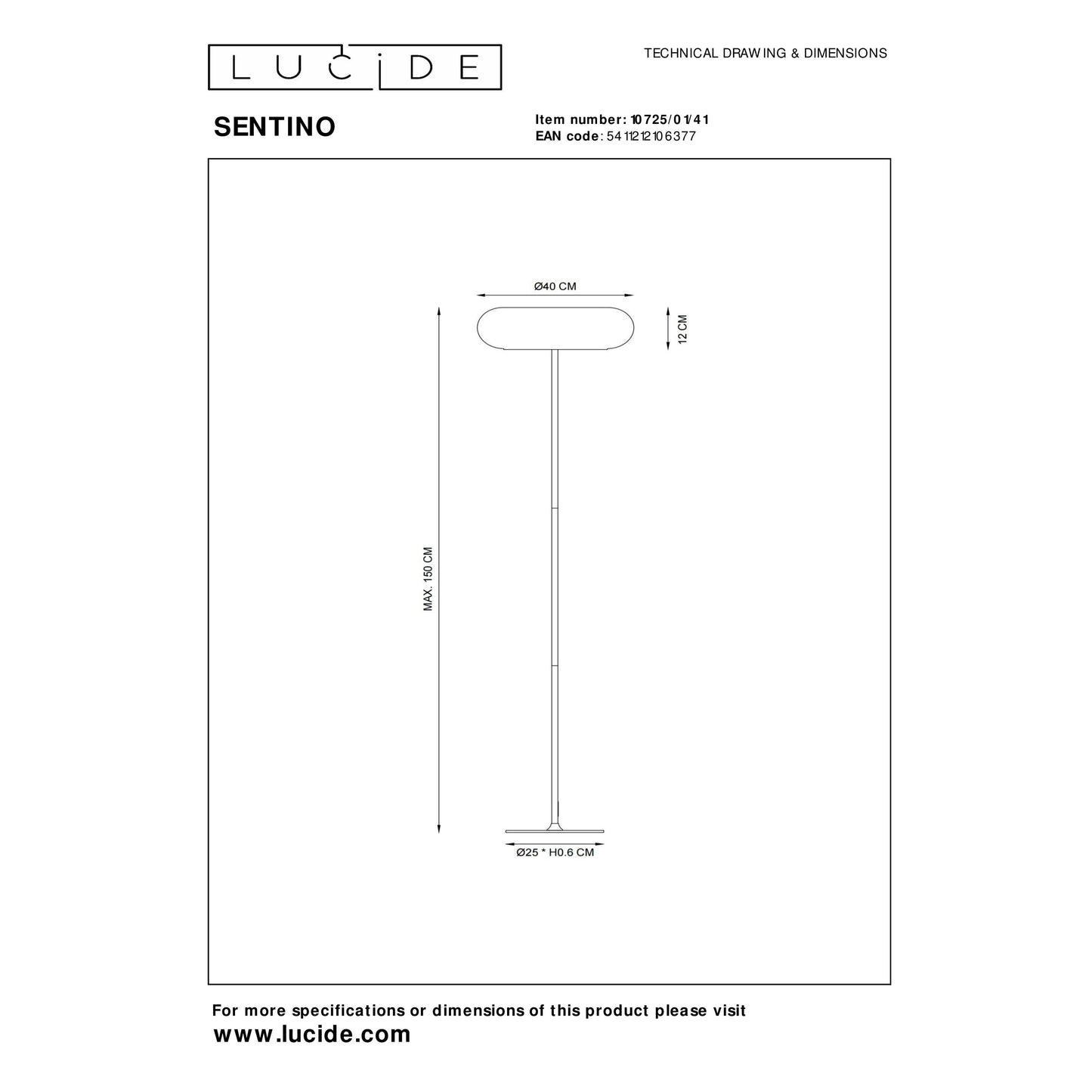 Lucide SENTINO - Floor lamp - Ø 40 cm - 3xG9 - Taupe