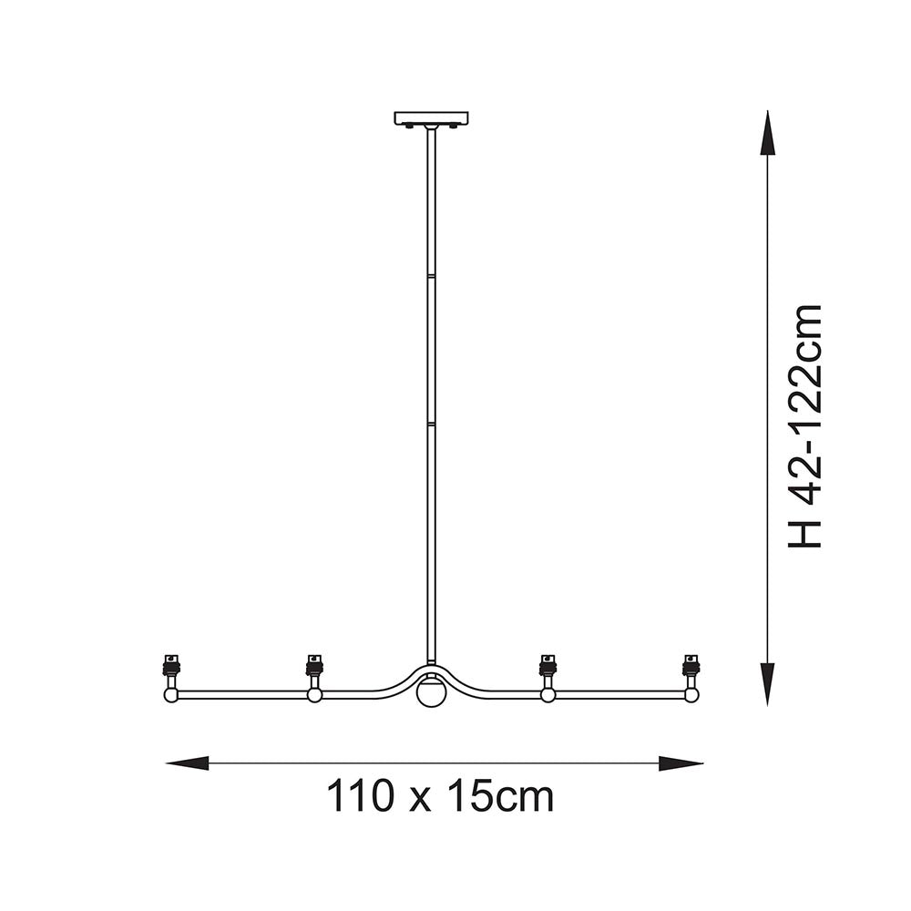 Santiago 4lt Linear Pendant Fitting