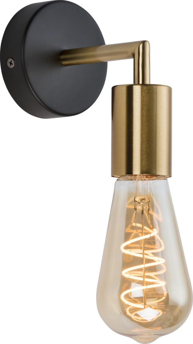 Sena Matt Black and Gold Wall Light