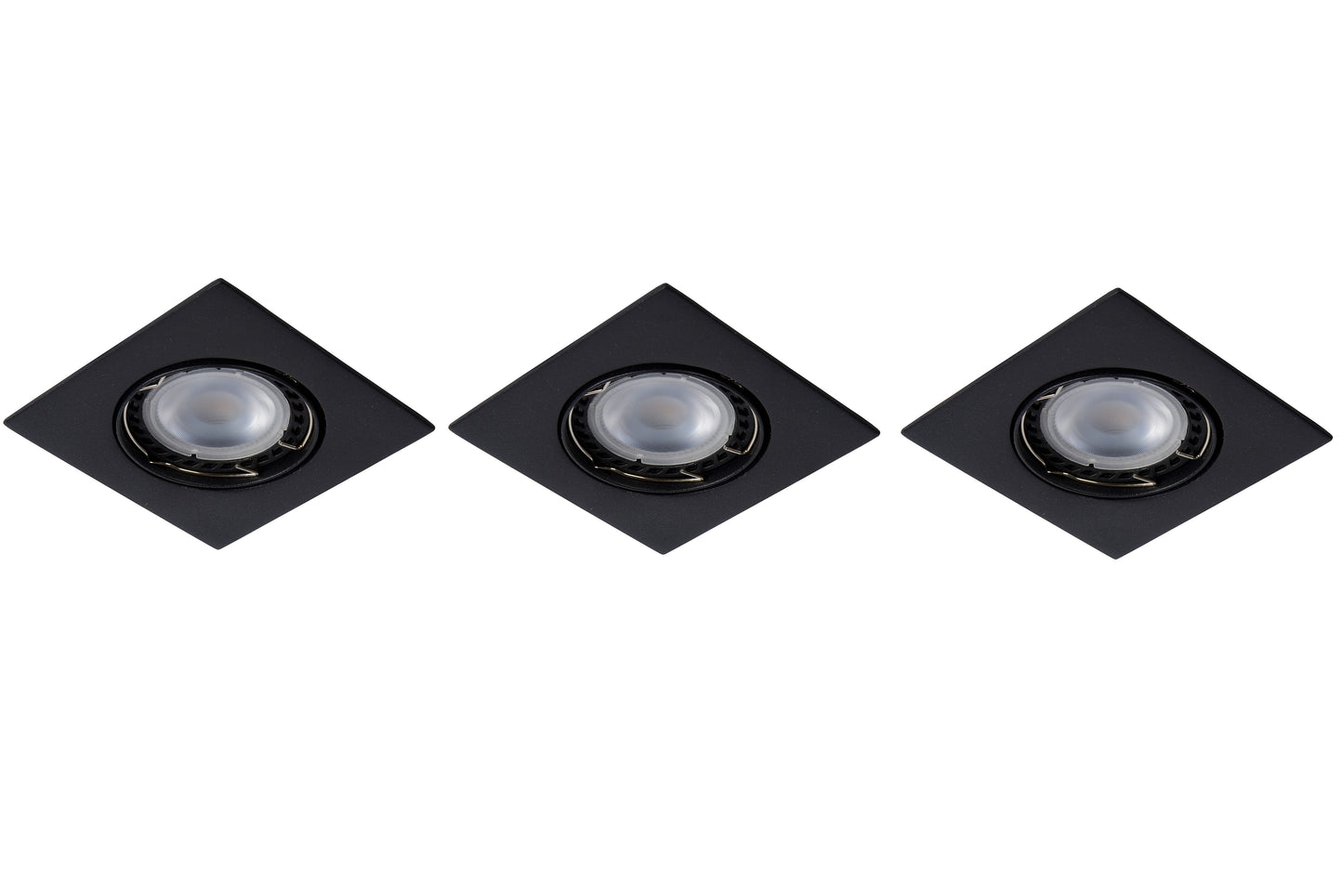 Lucide FOCUS - Recessed spotlight - LED Dim. - GU10 - 3x5W 3000K - Black - Set of 3