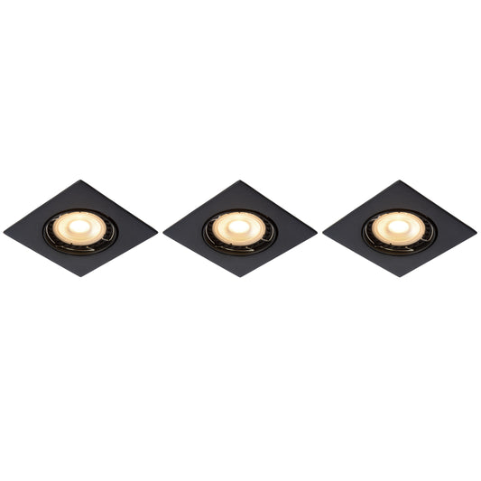 Lucide FOCUS - Recessed spotlight - LED Dim. - GU10 - 3x5W 3000K - Black - Set of 3