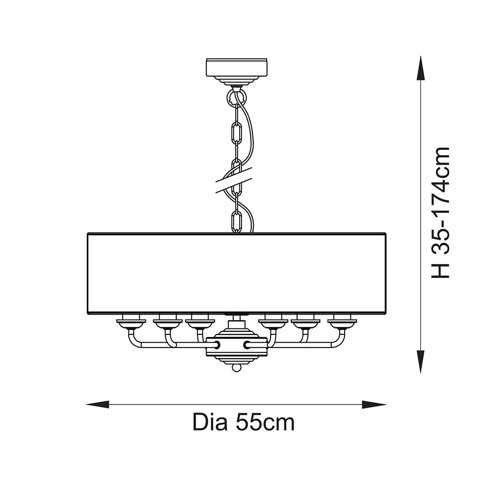 Highclere 6lt Pendant
