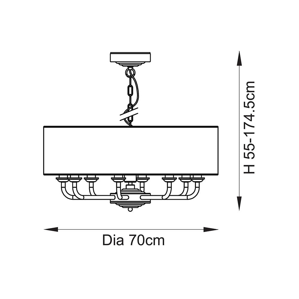 Highclere 8lt Pendant
