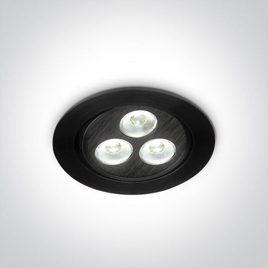 The 3xLED Round Spots Aluminium