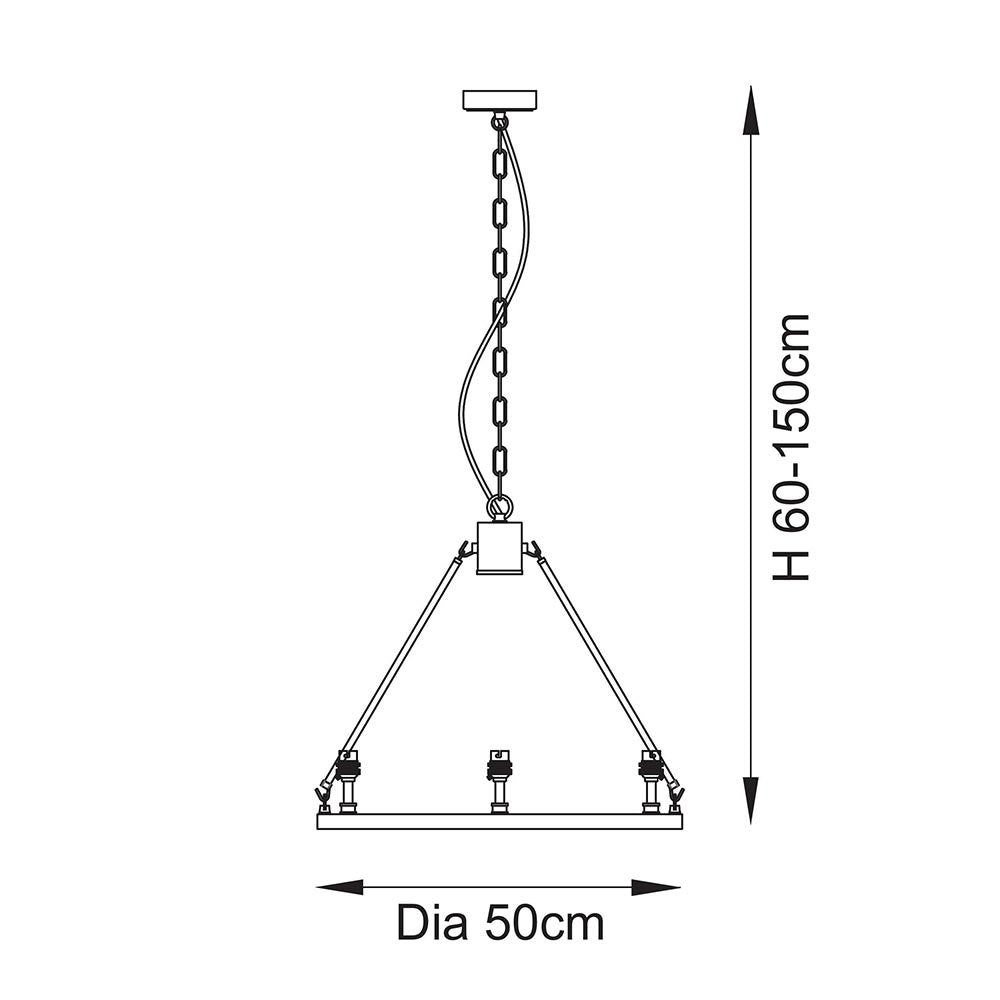 Chester 3lt Pendant Fitting