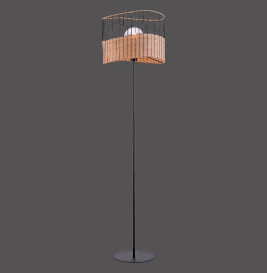 Reed - Floor Lamp - Black - By Just Light - (11151-79)