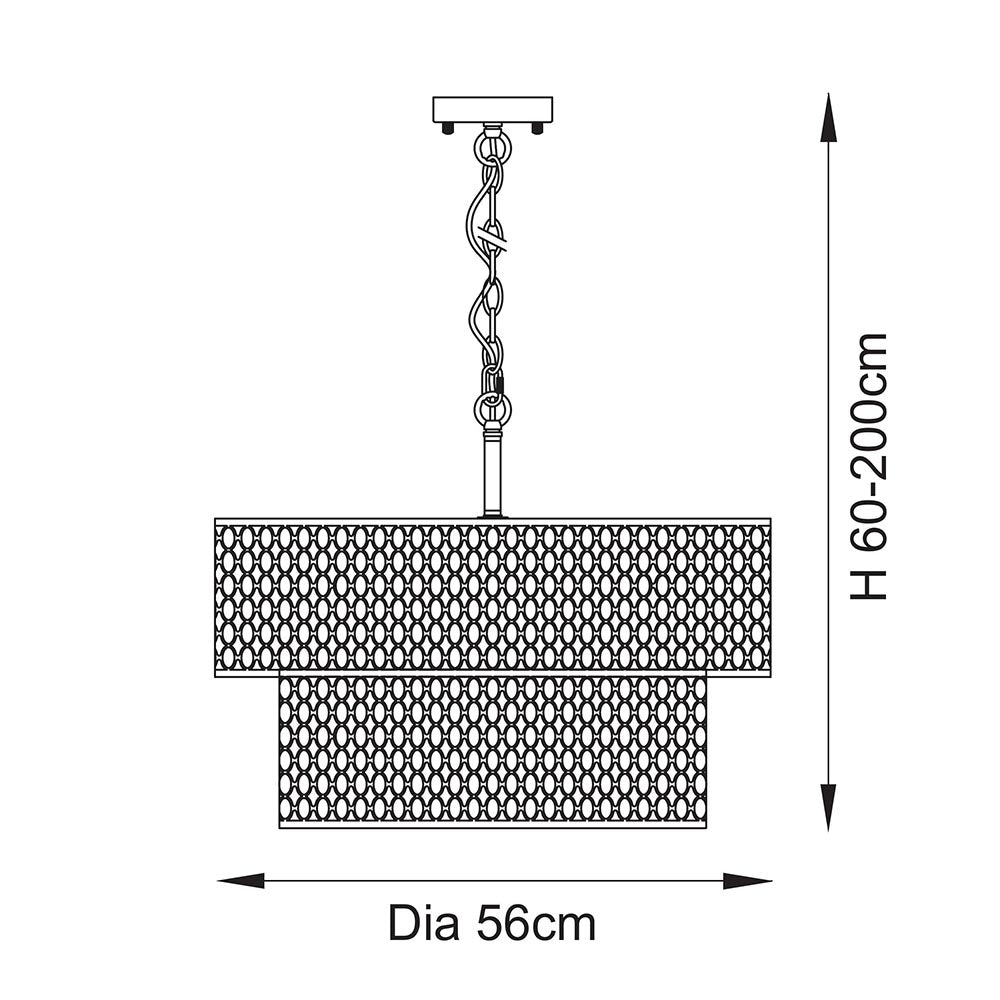 Cordero 6lt Tiered Pendant