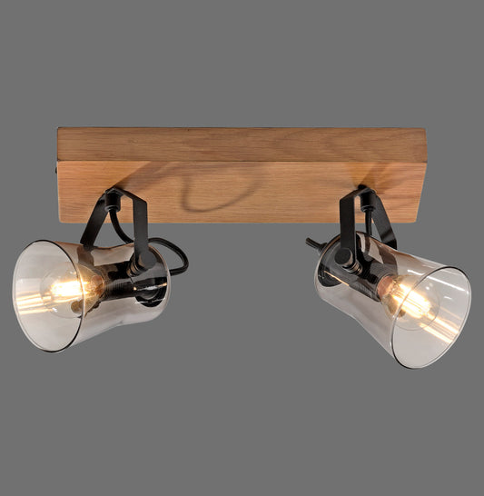 Green Langström - Ceiling Light - Natural Wood - By Just Light - (11448-79)