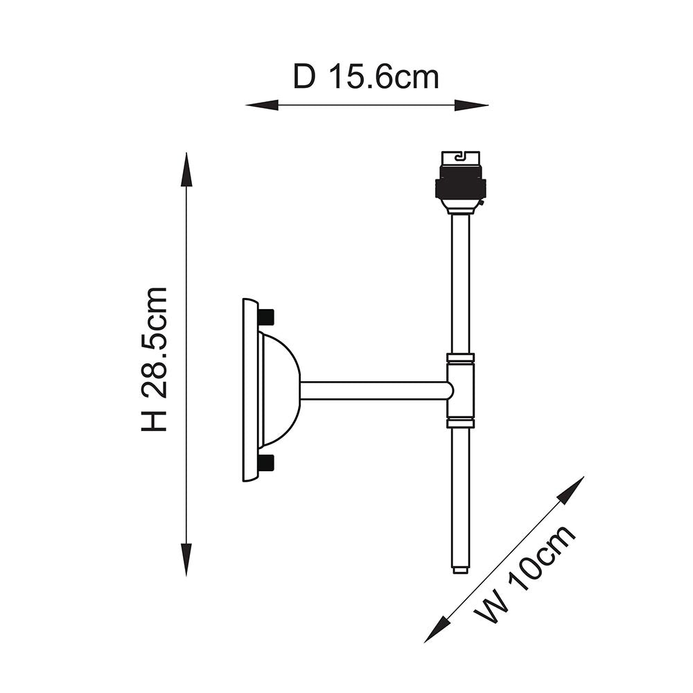 Dome T Bar Wall Fitting