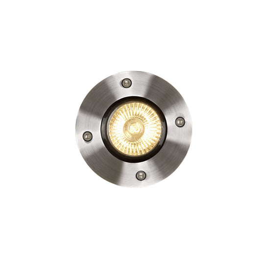 Lucide BILTIN - Deck light Indoor/Outdoor - Ø 10,8 cm - 1xGU10 - IP67 - Satin Chrome