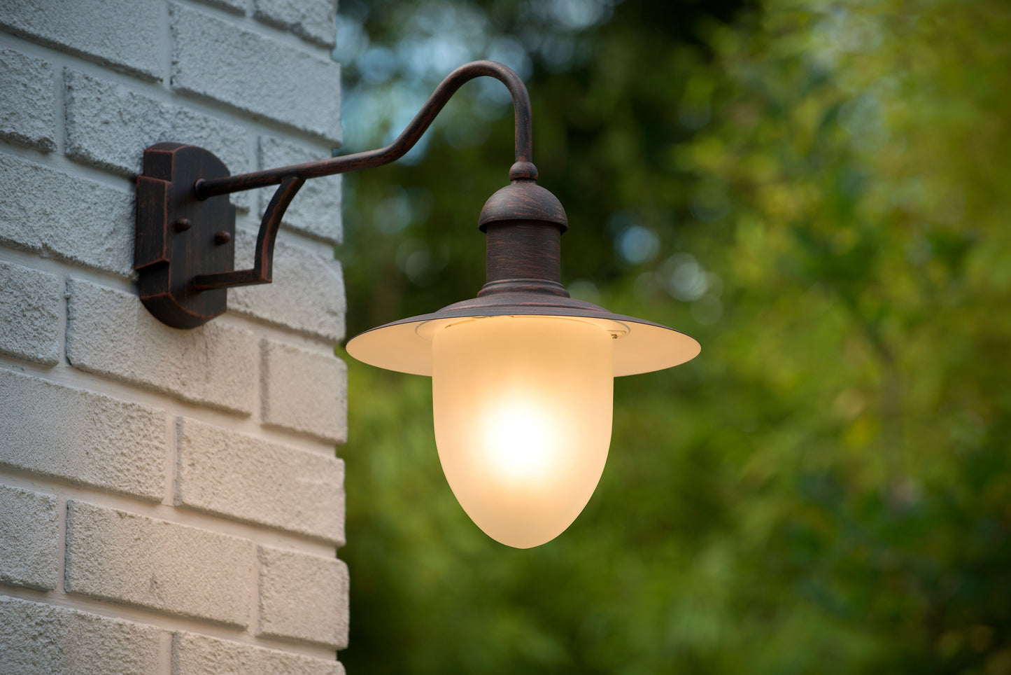 Lucide ARUBA - Wall light Indoor/Outdoor - 1x E27 - IP44 - Rust Brown