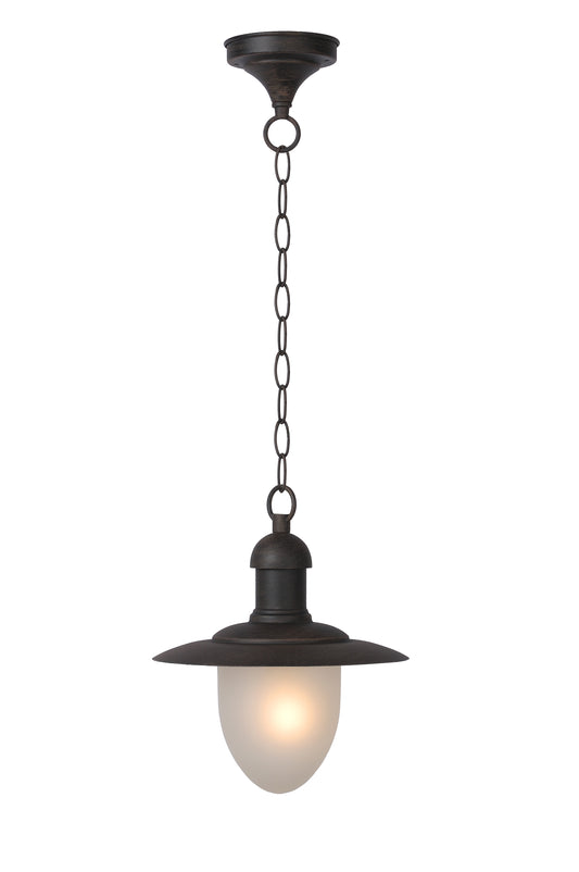 Lucide ARUBA - Pendant light Indoor/Outdoor - Ø 25 cm - 1xE27 - IP44 - Rust Brown