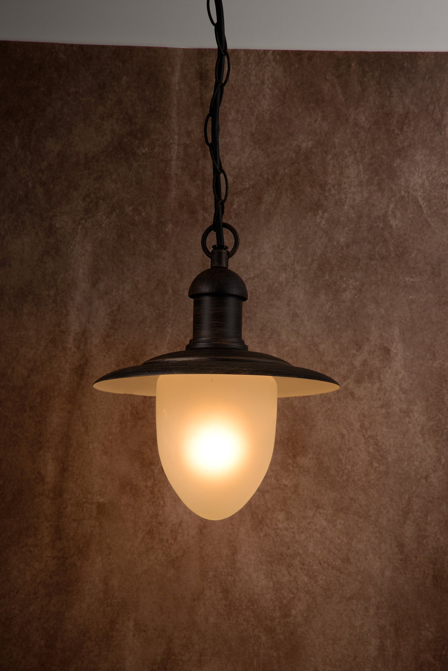 Lucide ARUBA - Pendant light Indoor/Outdoor - Ø 25 cm - 1xE27 - IP44 - Rust Brown