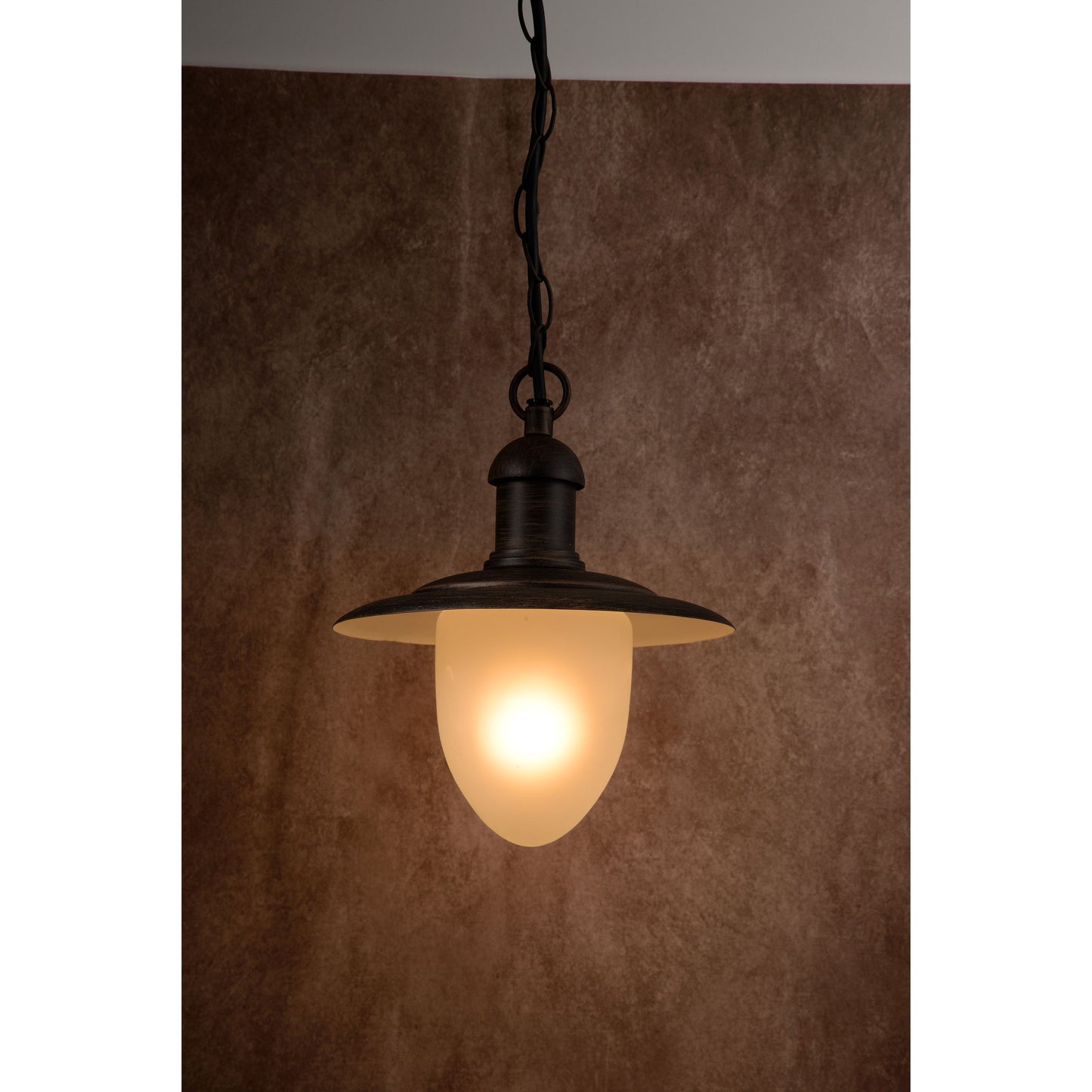 Lucide ARUBA - Pendant light Indoor/Outdoor - Ø 25 cm - 1xE27 - IP44 - Rust Brown