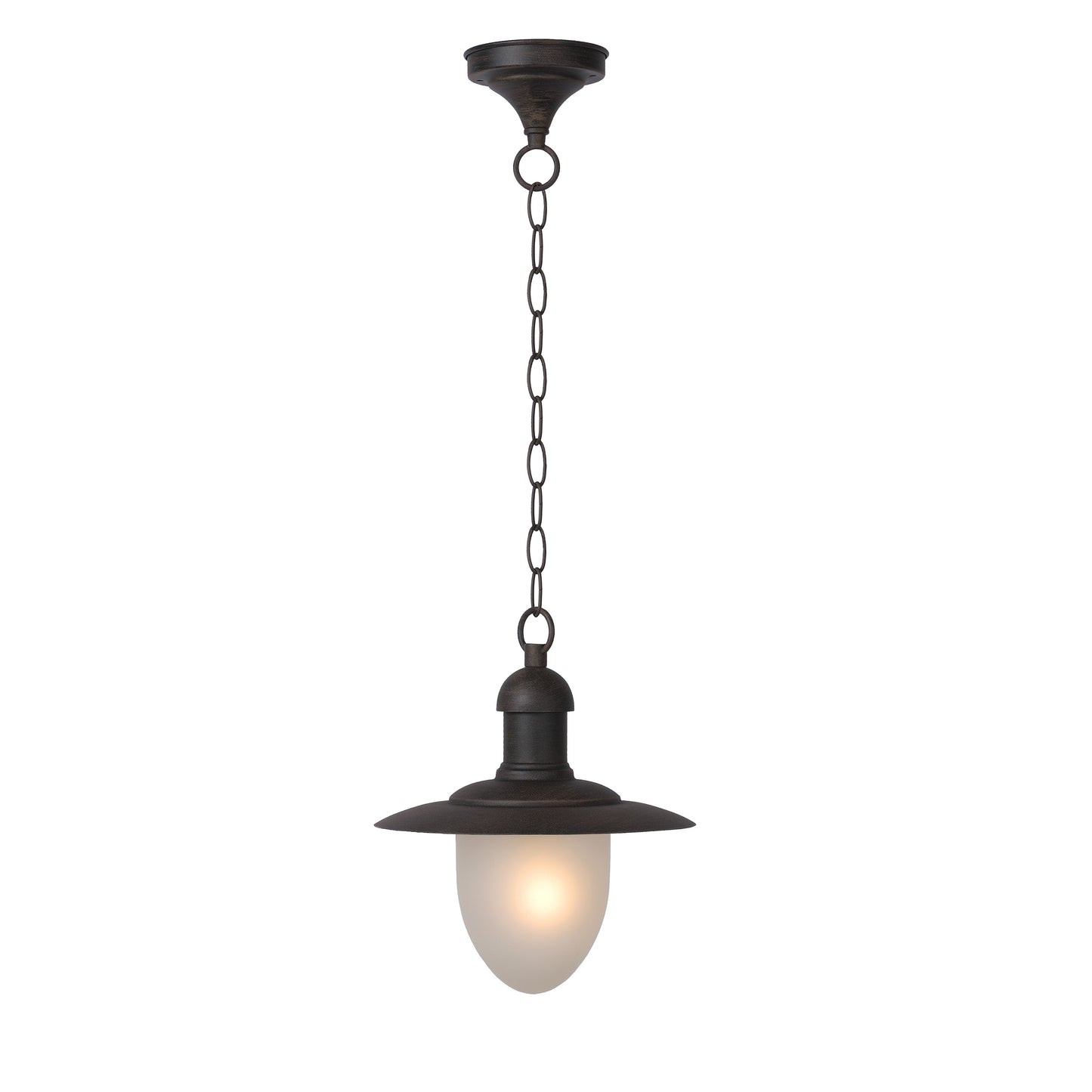 Lucide ARUBA - Pendant light Indoor/Outdoor - Ø 25 cm - 1xE27 - IP44 - Rust Brown