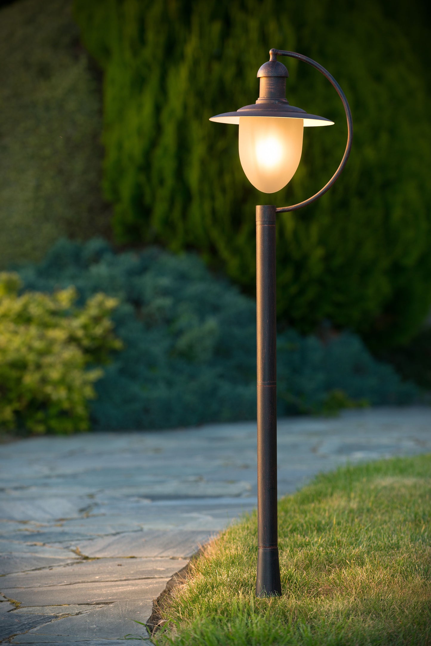 Lucide ARUBA - Lamp post - 1xE27 - IP44 - Rust Brown