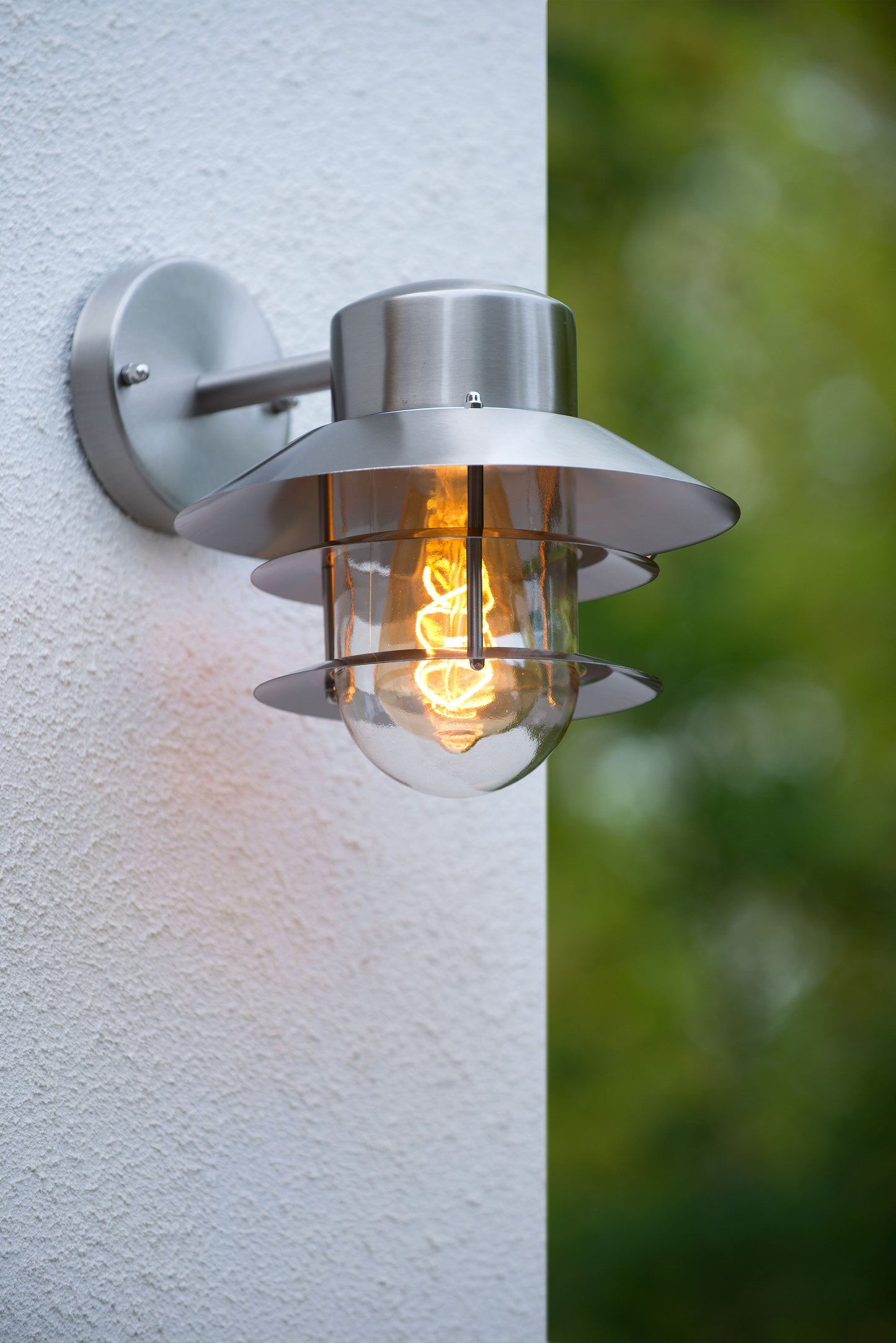 Lucide ZICO - Wall light Indoor/Outdoor - 1xE27 - IP44 - Satin Chrome