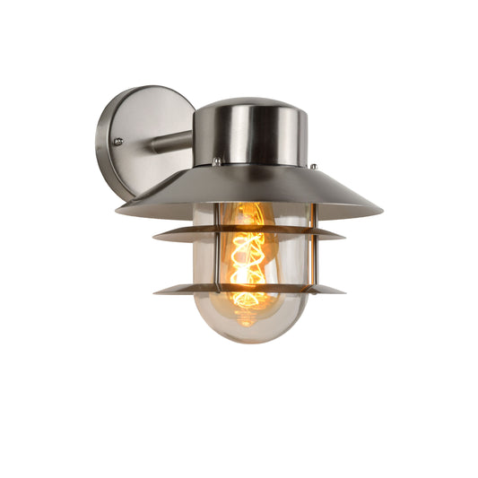 Lucide ZICO - Wall light Indoor/Outdoor - 1xE27 - IP44 - Satin Chrome