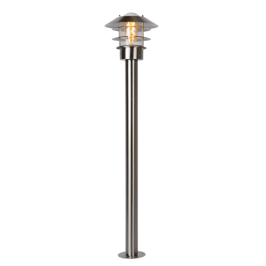 Lucide ZICO - Lamp post - Ø 21,8 cm - 1xE27 - IP44 - Satin Chrome