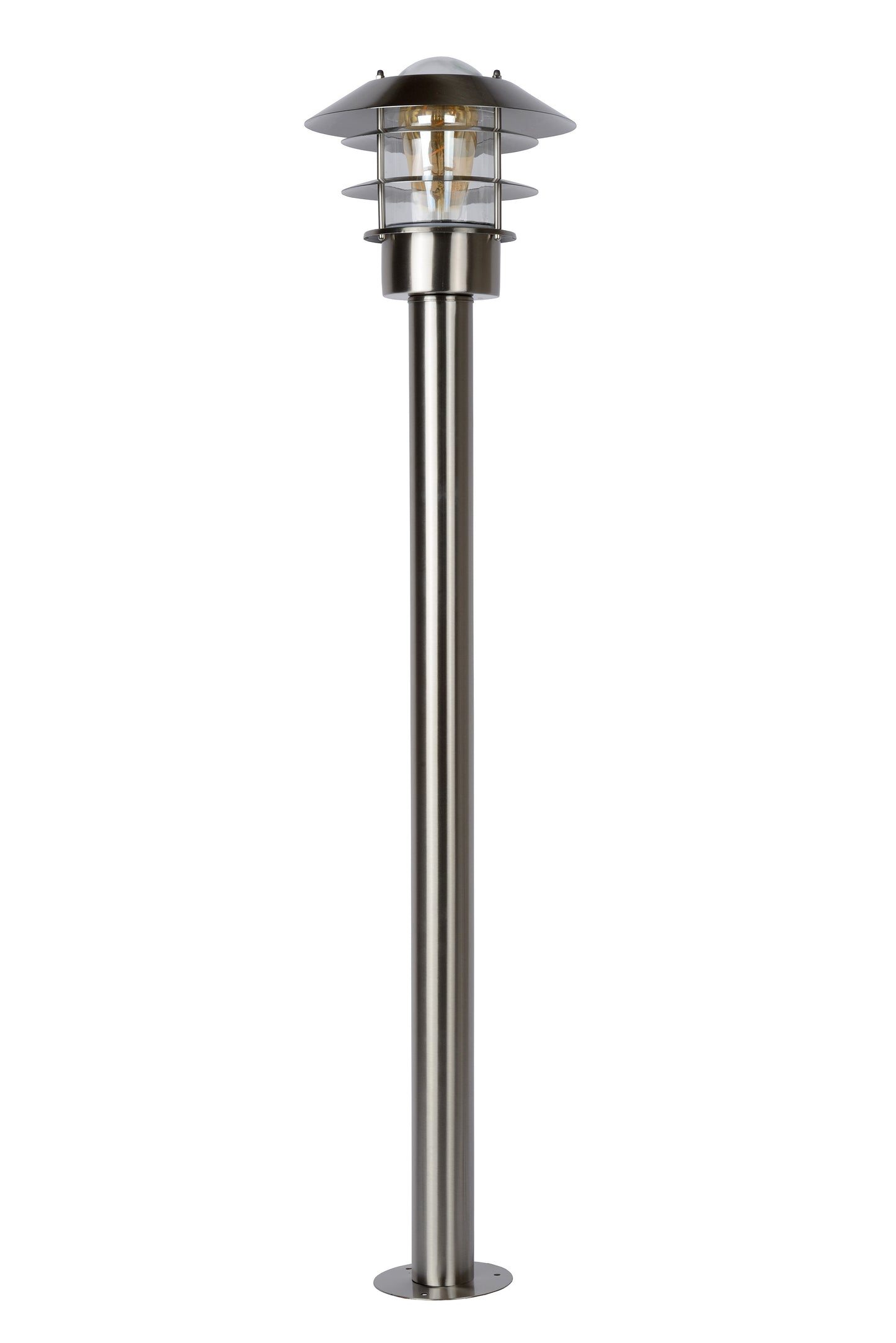 Lucide ZICO - Lamp post - Ø 21,8 cm - 1xE27 - IP44 - Satin Chrome