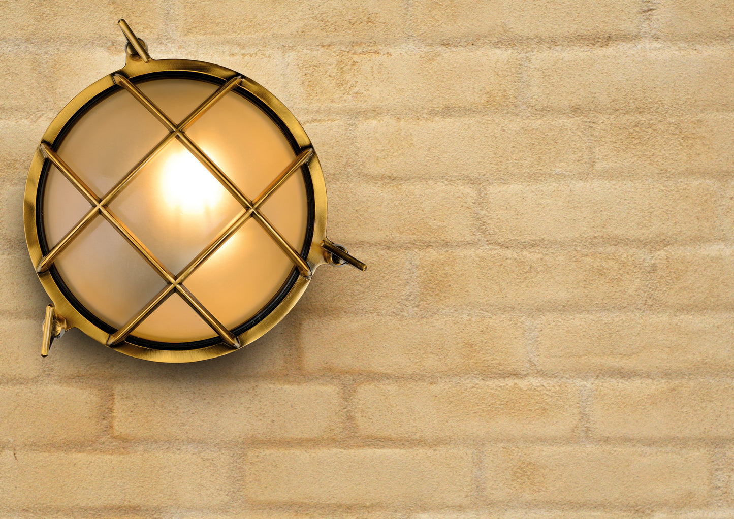 Lucide DUDLEY - Wall light Indoor/Outdoor - 1xE27 - IP65 - Matt Gold / Brass