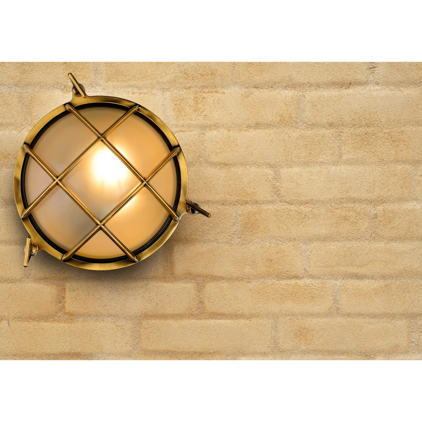 Lucide DUDLEY - Wall light Indoor/Outdoor - 1xE27 - IP65 - Matt Gold / Brass