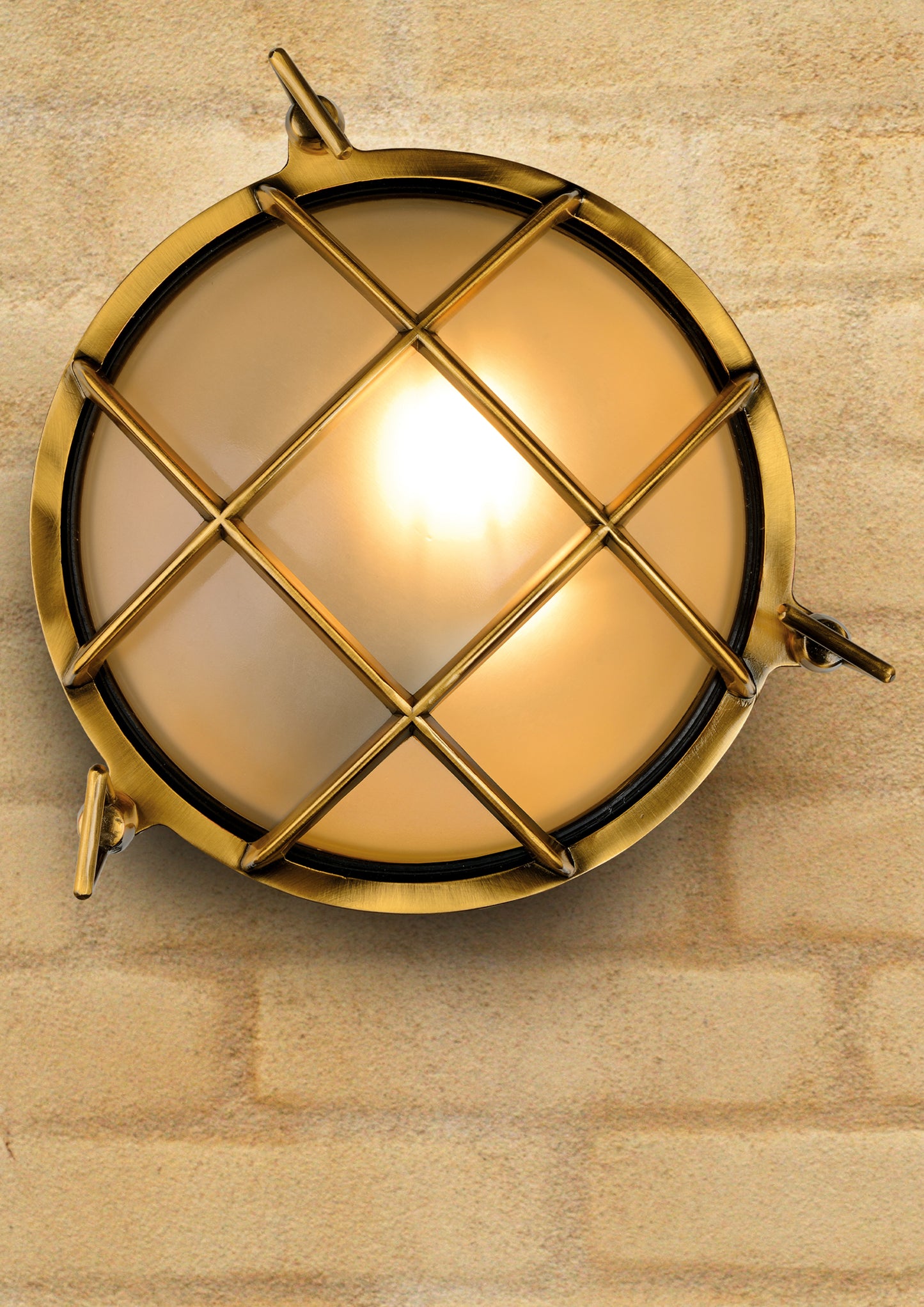 Lucide DUDLEY - Wall light Indoor/Outdoor - 1xE27 - IP65 - Matt Gold / Brass