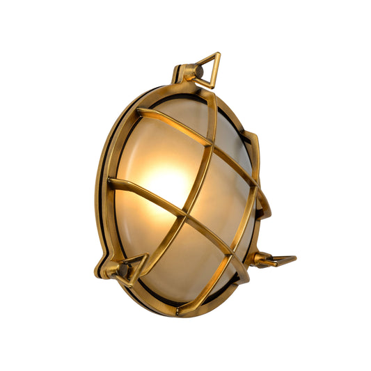 Lucide DUDLEY - Wall light Indoor/Outdoor - 1xE27 - IP65 - Matt Gold / Brass