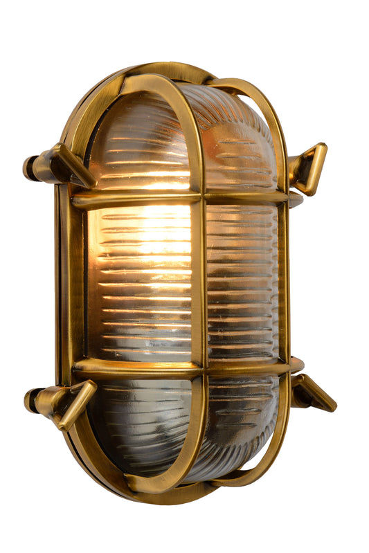 Lucide DUDLEY - Wall light Indoor/Outdoor - 1x E27 - IP65 - Matt Gold / Brass