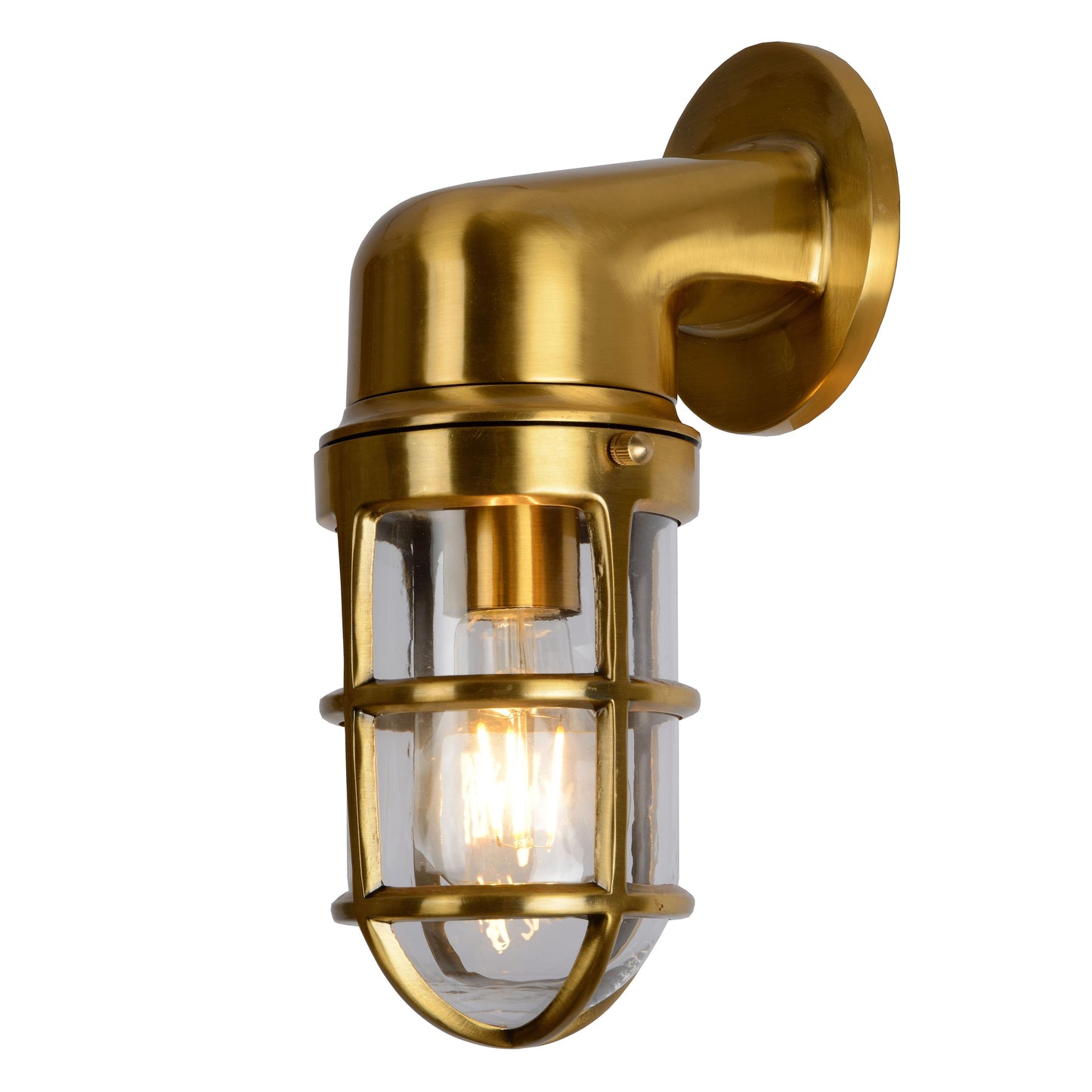 Lucide DUDLEY - Wall light Indoor/Outdoor - 1xE27 - IP44 - Matt Gold / Brass